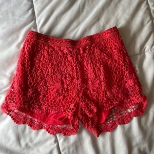 Pink lace style shorts
